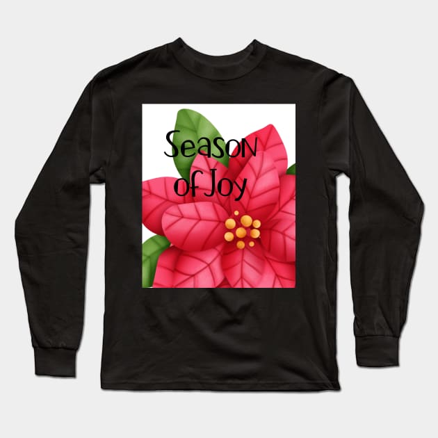 Colorful Watercolor Poinsettia Flower Long Sleeve T-Shirt by JanesCreations